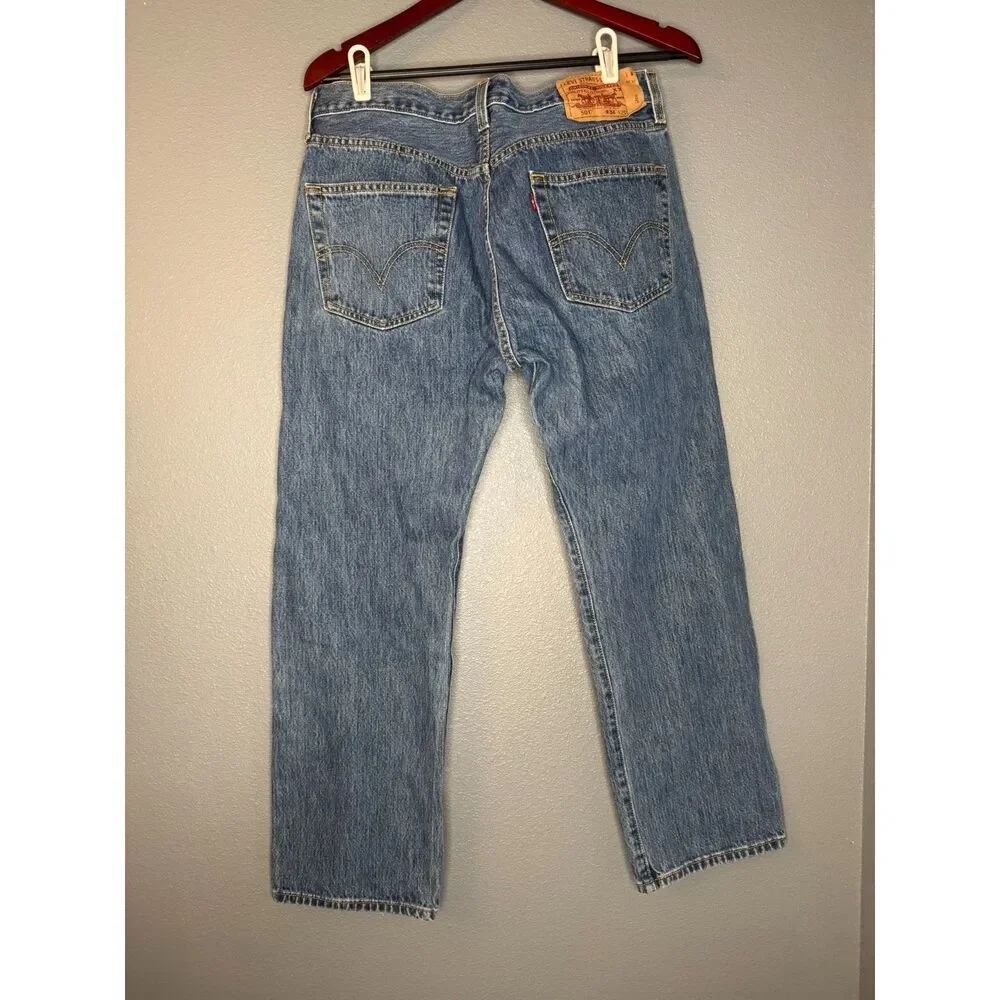 Levi's 501 Original Jeans Men's 34x29 Straight Leg Button Fly Blue Denim